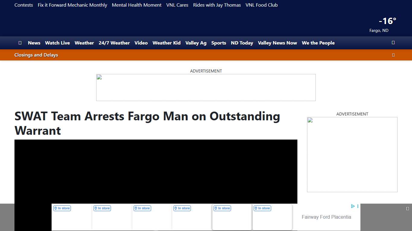 SWAT Team Arrests Fargo Man on Outstanding Warrant